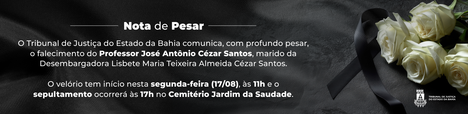 Nota de Pesar – José Antônio Cézar Santos