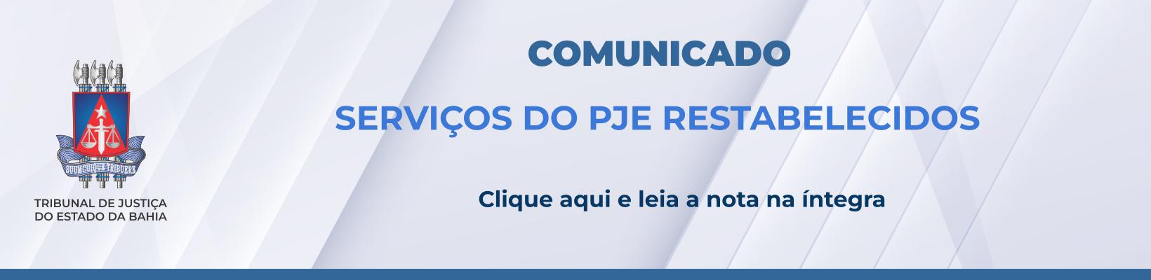 Serviços Restabelecidos PJe