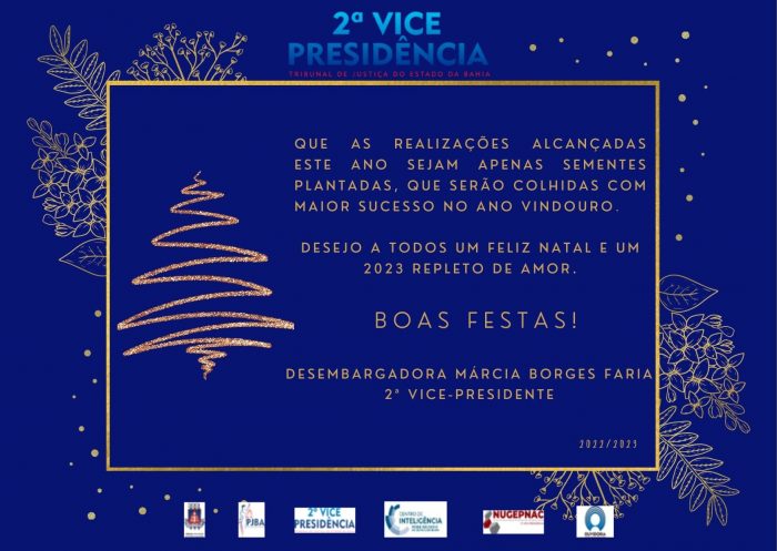 A 2ª VICE-PRESIDÊNCIA DESEJA A TODOS UM FELIZ NATAL E UM 2023 REPLETO DE AMOR