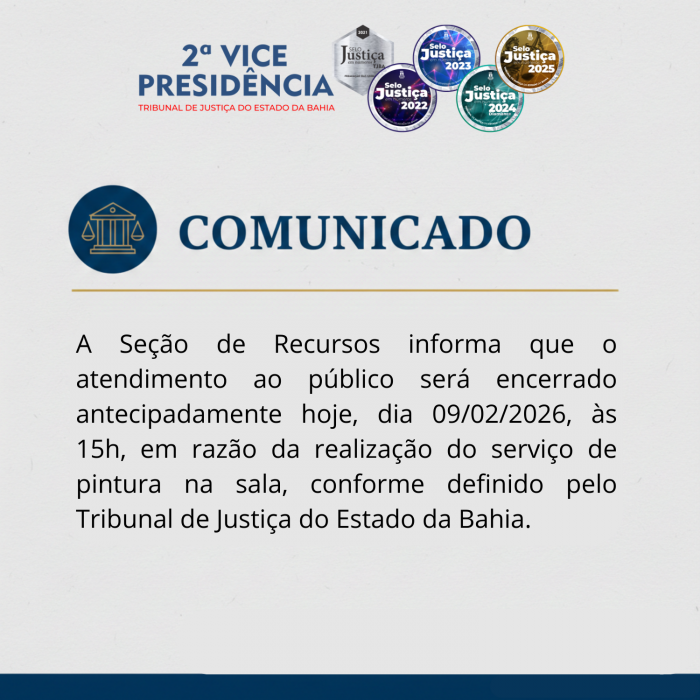 Atendimento da Seção de Recursos será encerrado às 15h nesta data